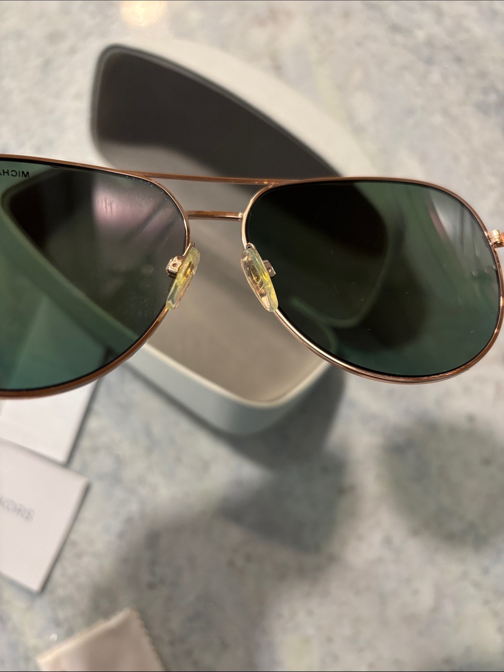 Michael Kors Rose Gold Mirrored Aviator Sunglasses - Picture 10 of 12